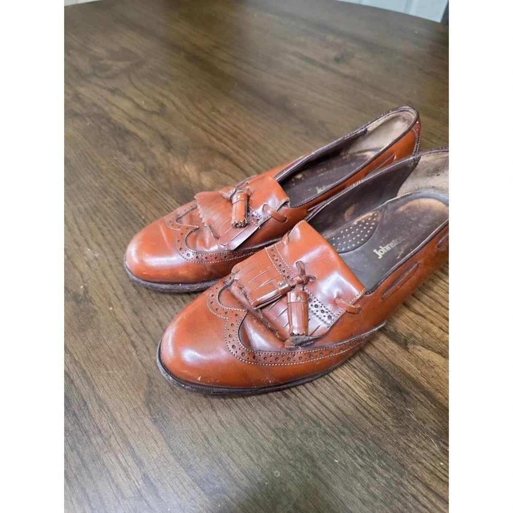 Johnston & Murphy Brown Leather Tassel‎ Loafers Men's 10M #15-3160
